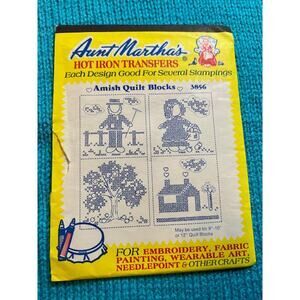 Aunt Marthas iron on transfers 3856 Amish Quilt blocks